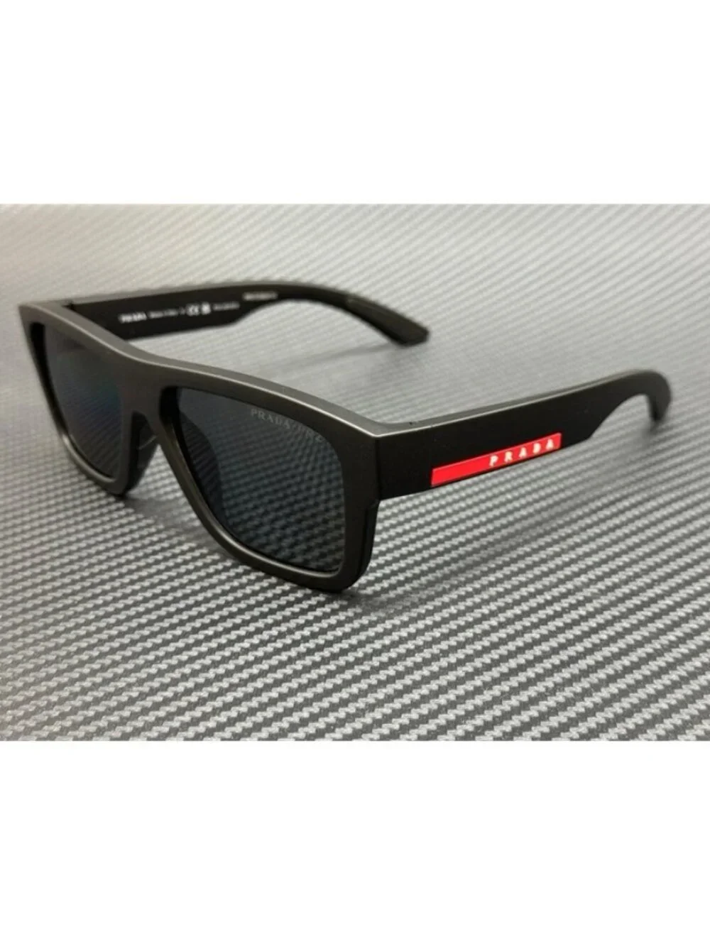 New Prada Linea Rossa Men  Black Sunglasses 56-16-145